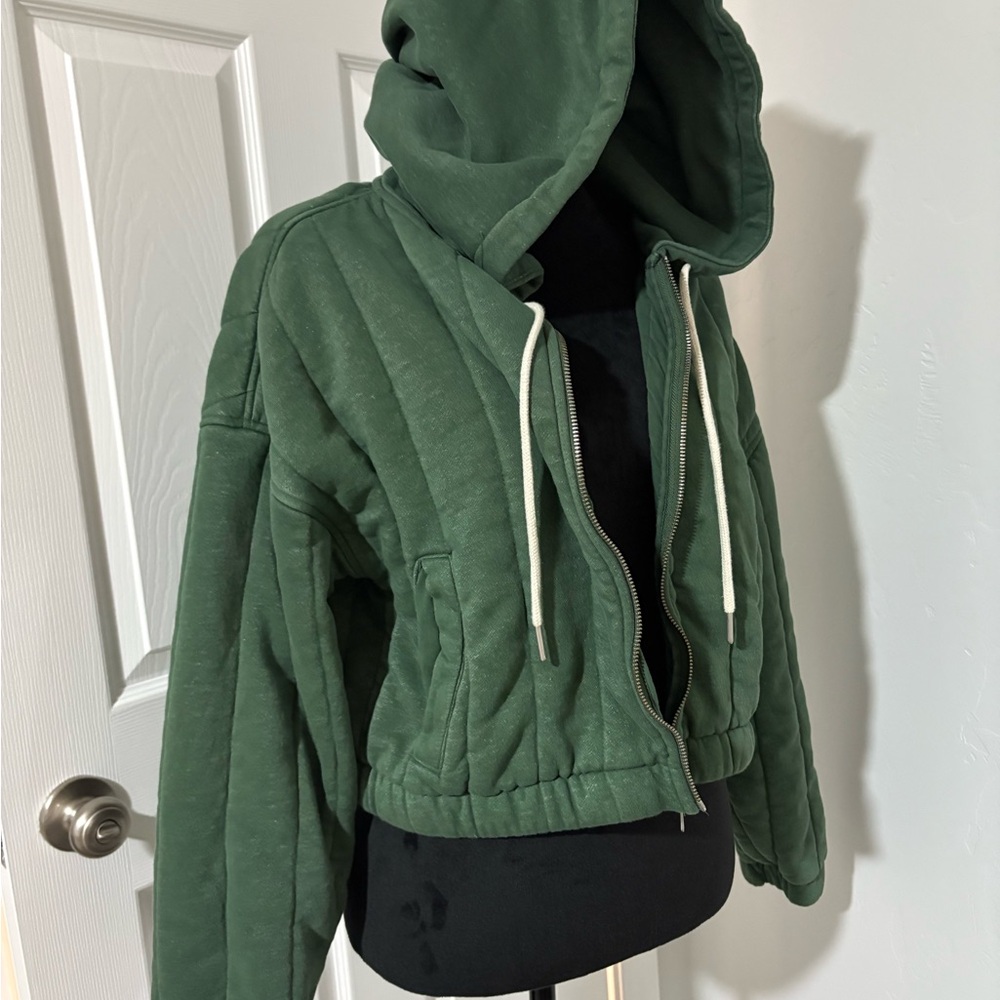 Urban Outfitters Forest Green Quilted Bomber Jacket